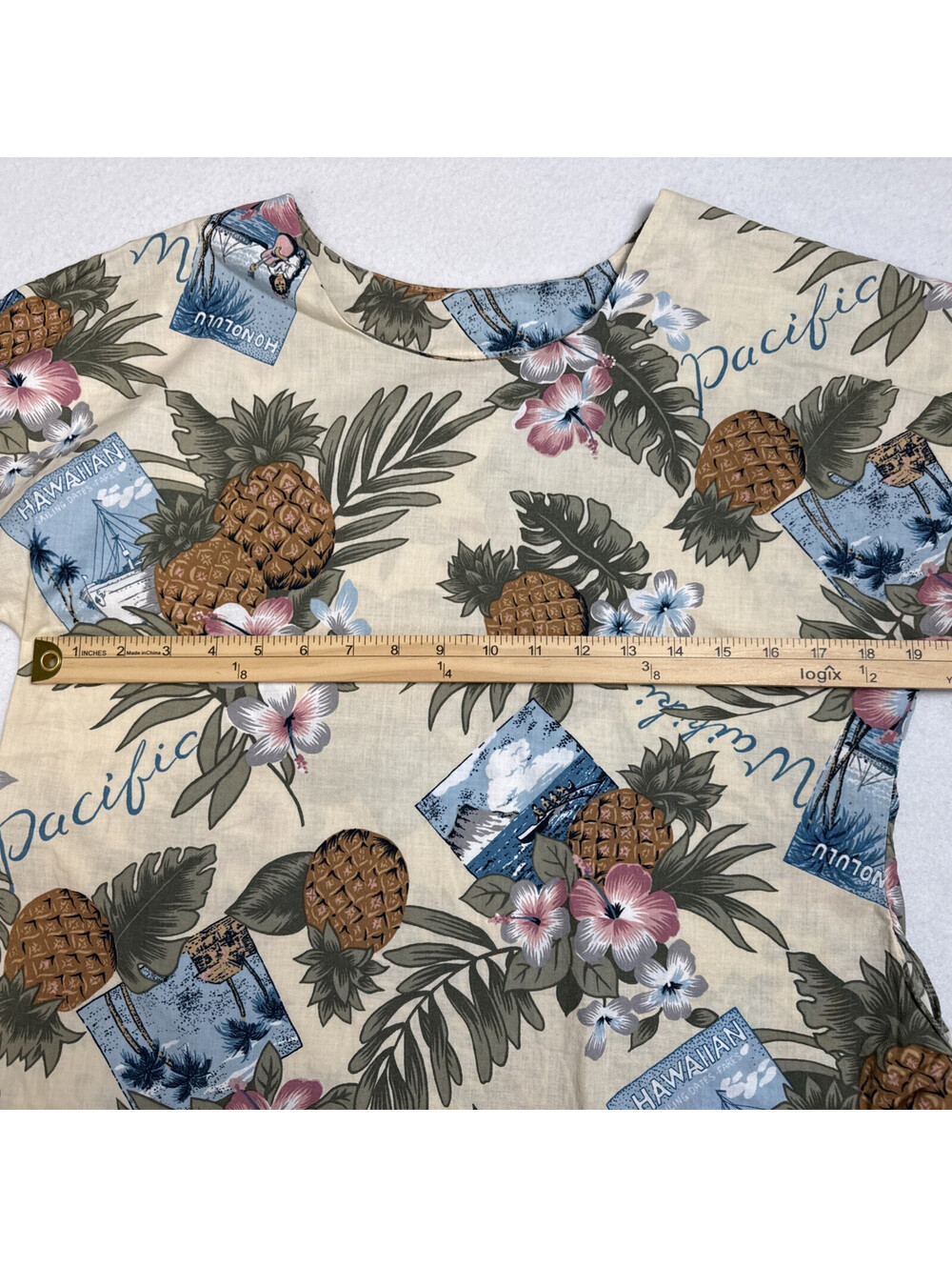 HILO HATTIE Hawaiian Original 2 Pc Set Medium Shorts Top Blouse Floral Tour Vtg - Picture 6 of 12